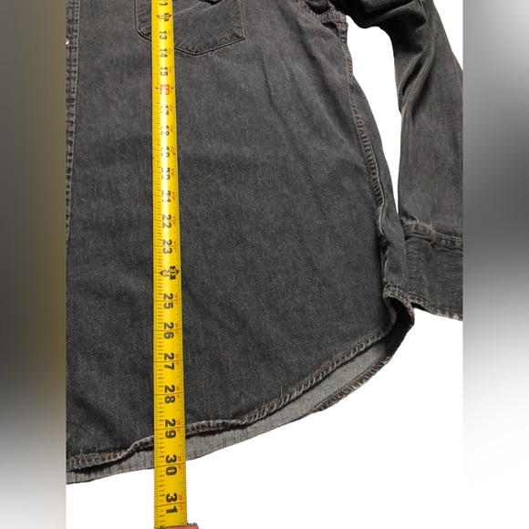Levis Pearl Snap Sawtooth Western Denim Shirt Mens XXL VTG LVC Dark - Picture 3 of 8